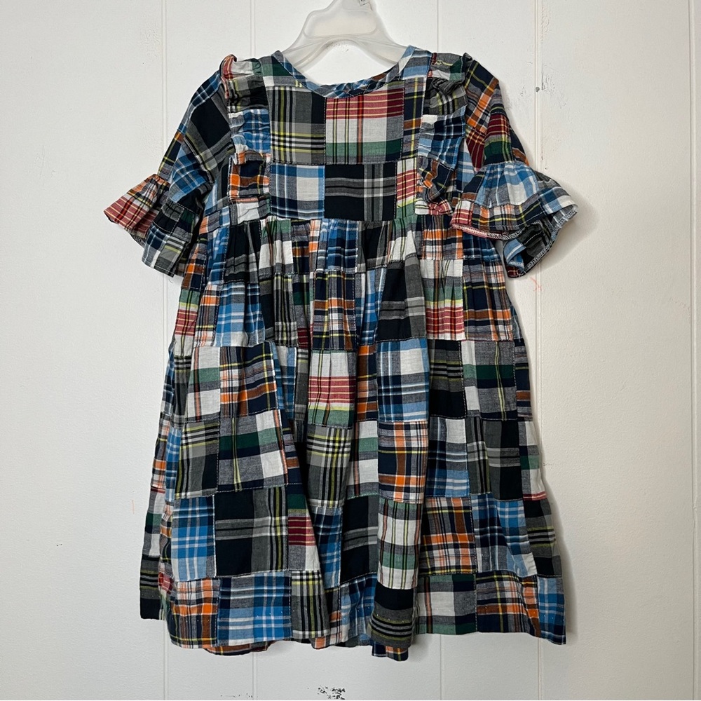 Southern Sunshine Patchwork Madras Plaid Cotton Preppy Ruffle Country Size 5